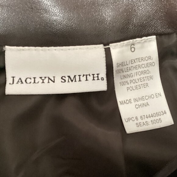 Dark Brown Leather Skirt Sz 6 Jaclyn Smith #173F - Picture 11 of 12